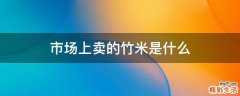 市场上卖的竹米是什么