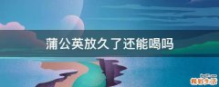 蒲公英放久了还能喝吗