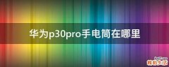 华为p30pro手电筒在哪里