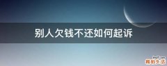 别人欠钱不还如何起诉