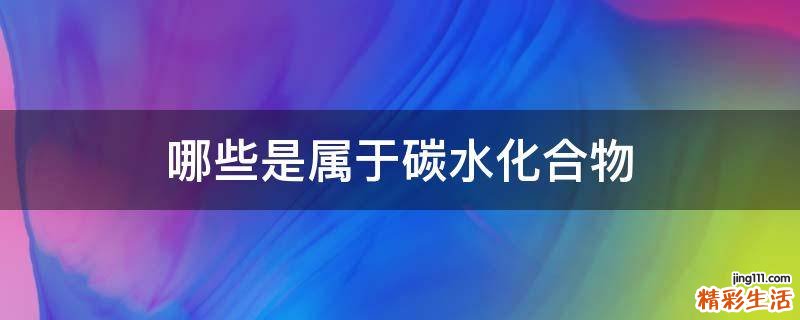 哪些是属于碳水化合物