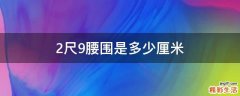 2尺9腰围是多少厘米