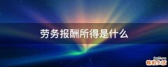 劳务报酬所得是什么