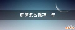 鲜笋怎么保存一年