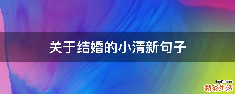 关于结婚的小清新句子