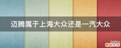迈腾属于上海大众还是一汽大众