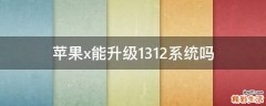 苹果x能升级13.1.2系统吗