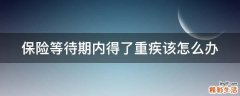 保险等待期内得了重疾该怎么办