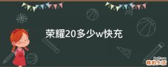 荣耀20多少w快充