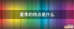 夏季的特点是什么