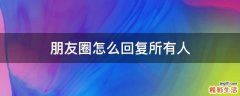 朋友圈怎么回复所有人