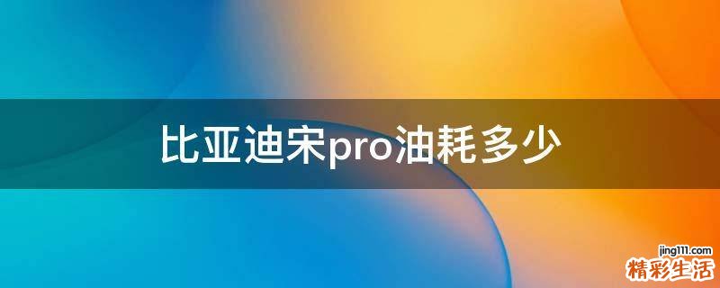 比亚迪宋pro油耗多少