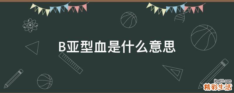 B亚型血是什么意思