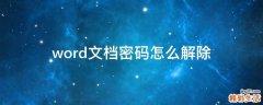 word文档密码怎么解除