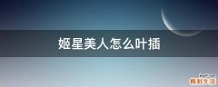 姬星美人怎么叶插