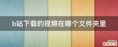 b站下载的视频在哪个文件夹里