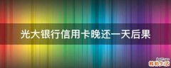 光大银行信用卡晚还一天后果