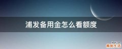 浦发备用金怎么看额度