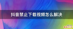 抖音禁止下载视频怎么解决