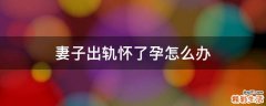 妻子出轨怀了孕怎么办