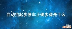 自动挡起步停车正确步骤是什么