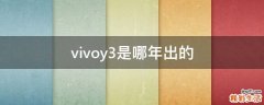 vivoy3是哪年出的