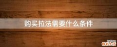 购买拉法需要什么条件