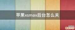 苹果xsmax后台怎么关