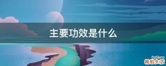 主要功效是什么