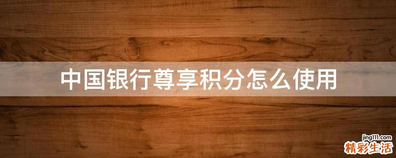 中国银行尊享积分怎么使用