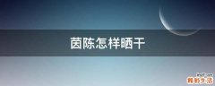 茵陈怎样晒干