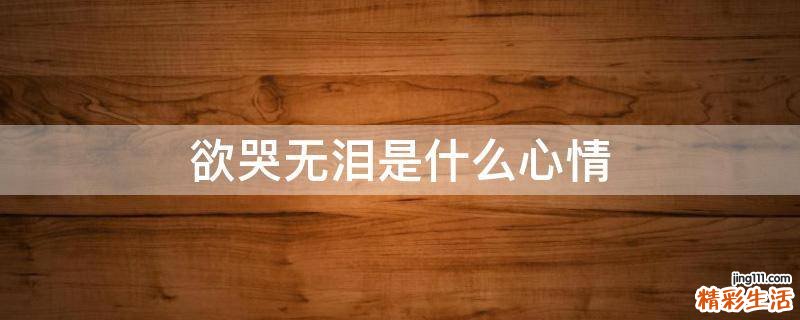 欲哭无泪是什么心情