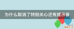 为什么取消了特别关心还有提示音