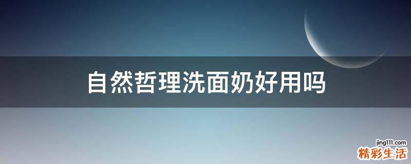 自然哲理洗面奶好用吗