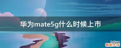 华为mate5g什么时候上市