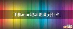 手机mac地址能查到什么