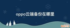oppo云端备份在哪里