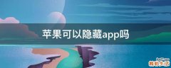苹果可以隐藏app吗