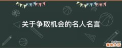关于争取机会的名人名言