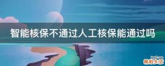 智能核保不通过人工核保能通过吗