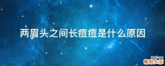 两眉头之间长痘痘是什么原因