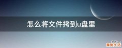 怎么将文件拷到u盘里