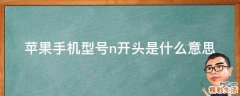 苹果手机型号n开头是什么意思