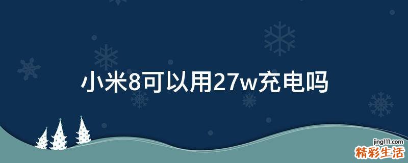 小米8可以用27w充电吗