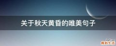 关于秋天黄昏的唯美句子
