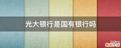 光大银行是国有银行吗