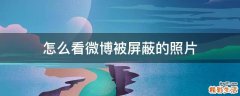 怎么看微博被屏蔽的照片