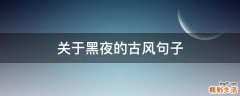 关于黑夜的古风句子