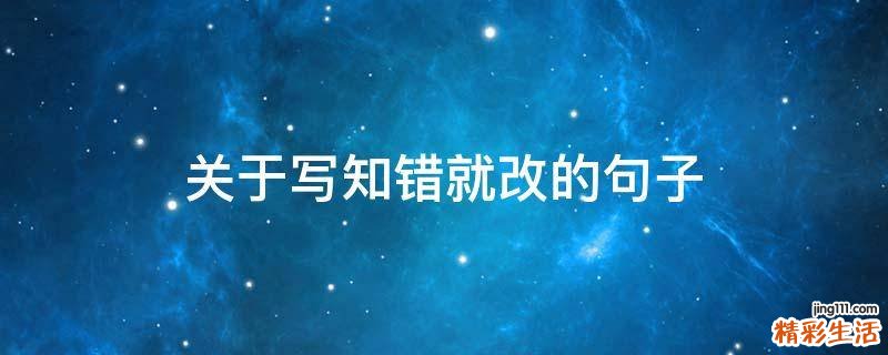 关于写知错就改的句子