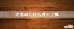 老翡翠为什么过不了机